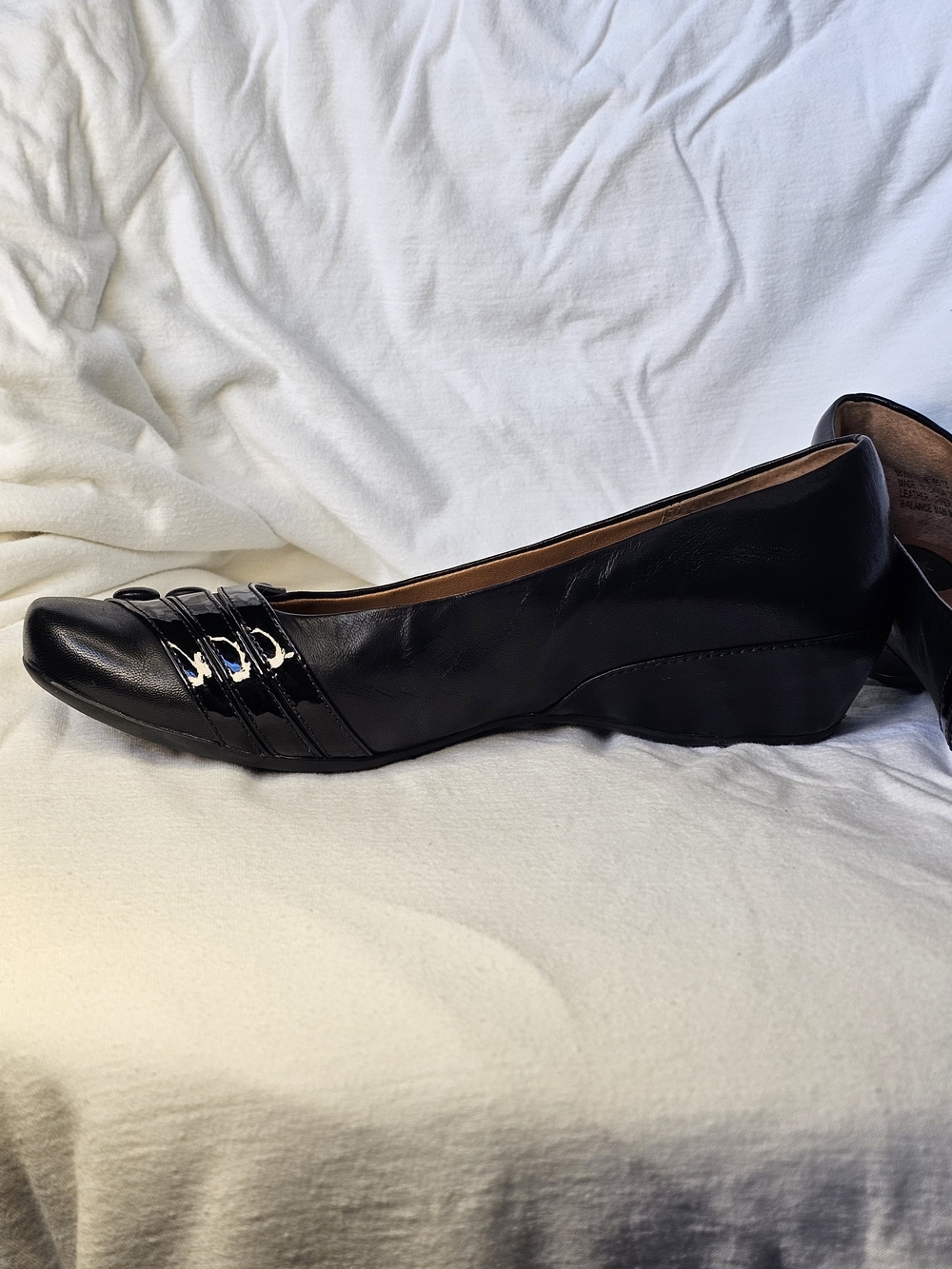 Clarks Artisan black leather "Concert Drum" Ballet Flats Slip On - Picture 3 of 11